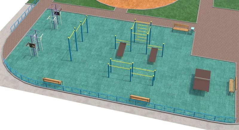 Проект спортивной площадки с столом теннисным в Томске