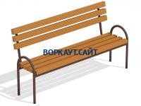 Парковая лавочка со спинкой МАФ 1605 в Томске