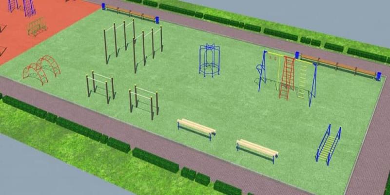 Проект детско-спортивной площадки для школы - детсада в Томске