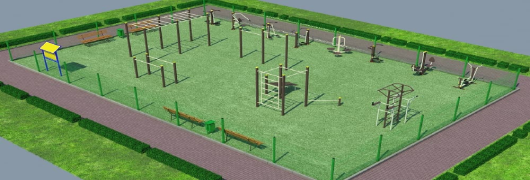 Проект спортивной воркаут площадки с уличными тренажерами в Томске