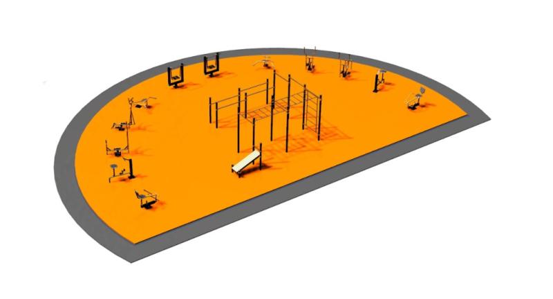 Дизайн проект спортплощадки Полукруглая в Томске