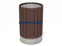 Урна деревянная круглая с бетонным основанием МАФ 1632 в Томске