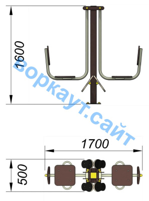 Уличный тренажер "Жим ногами горизонтальный " УТ 003 в Томске