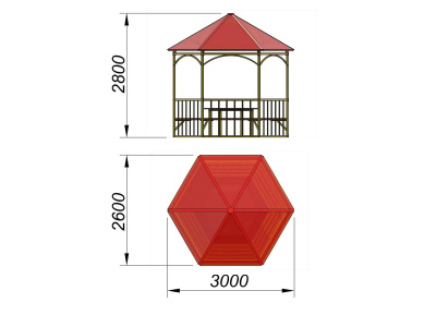 Беседка со столом и лавками МАФ 4121 в Томске