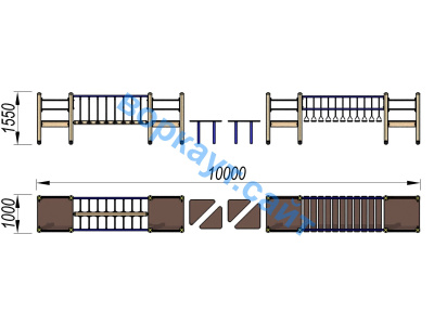 Детский спортивный комплекс Двойной мостик ДСК 3115 в Томске
