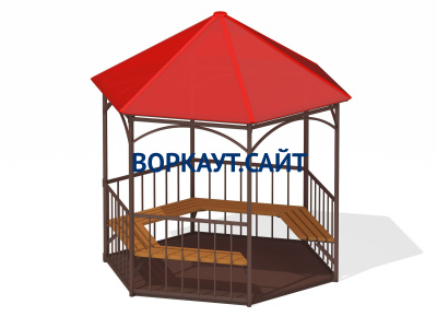 Беседка с лавками и полом МАФ 4122 в Томске