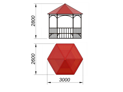 Беседка с лавками и полом МАФ 4122 в Томске