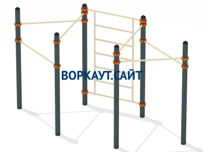 Воркаут турник разноуровневый с шведской стенкой ВС-25 в Томске