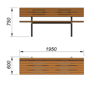Диван уличный МАФ 1608 в Томске