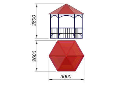 Беседка с лавками МАФ 4120 в Томске