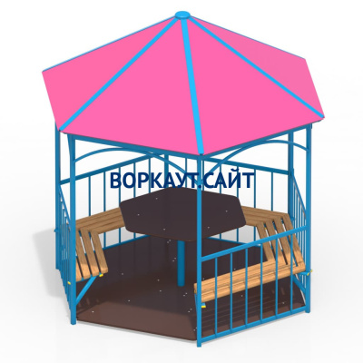 Беседка со столом, лавками и полом МАФ 4123 в Томске