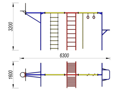 Гимнастический комплекс с баскетбольным щитом МАФ 3001 в Томске Гимнастический комплекс с баскетбольным щитом МАФ 3001 в Томске